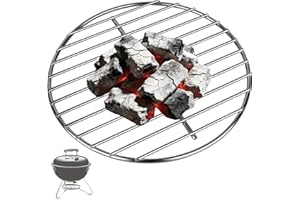 Dinlon Grill Charcoal Grate for Weber 14'' Charcoal-Grills, 10.5" Round Charcoal Grate for Weber Smokey Joe Silver&Gold Tuck-n-Carry, Heavy-Duty Steel 7439 Grill Grate for Weber Grill Parts