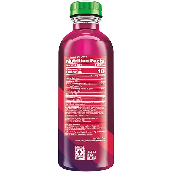 BAI BOOST BUKA BLACK RASPBERRY, ANTIOXIDANT INFUSED BEVERAGE, 18 FL OZ BOTTLE (PACK OF 12)