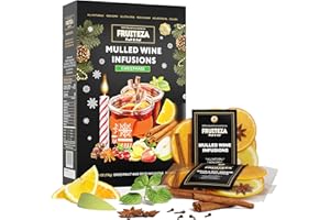 FRUITEZA FRUIT INFUSIONS Mulled Wine Spice Kit, Mulling Spices for Wine & Apple Cider (Pack of 10) Mulling Spice & Fruit Infusion Gift Box Set for Gluhwein, Glogg, Juices, Sangria - Spiced Wine Cocktail Set (Christmas)