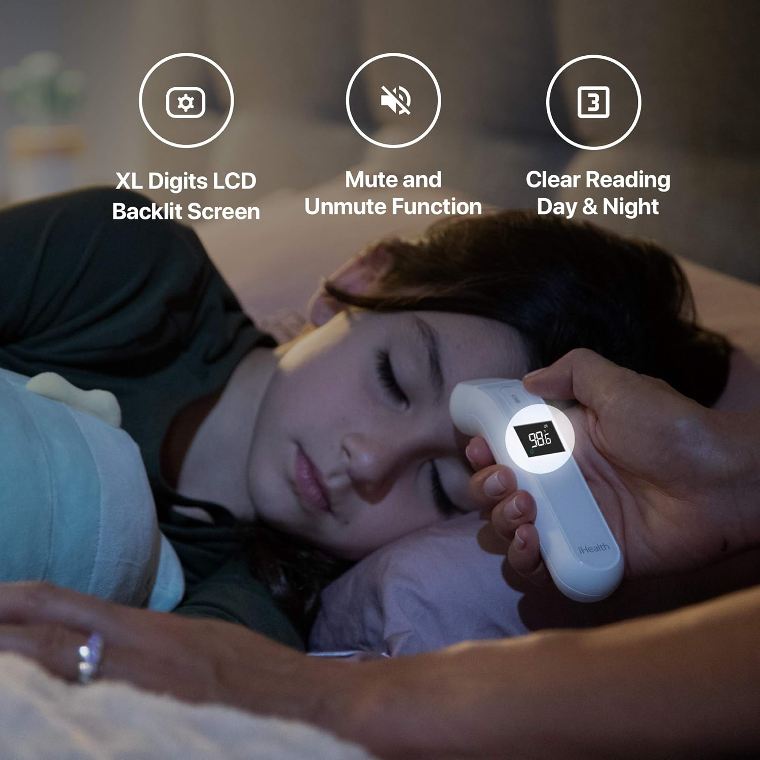 Thermometer for Adults by iHealth, Infrared Forehead Thermometer for Adults and Kids, Touchless Digital Baby Thermometer with Fever Indicator, Non Contact Thermometer (PT2L): Health & Personal Care