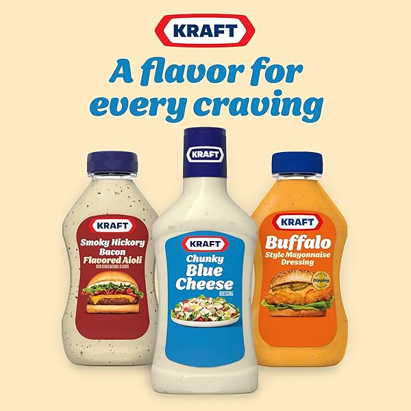 KRAFT DRESSING, 1 BOTTLE, FOR SALADS AND DIPPING, CHUNKY BLUE CHEESE, NO HIGH-FRUCTOSE CORN SYRUP, NO ARTIFICIAL FLAVORS, 16 OZ