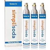 60L CO2 Canister Cylinders - Compatible w/Sodastream BLUE Screw-In Only, Ninja Thirsti, Philips, and More - Threaded Style Soda Streaming Machine CO2 Tanks Gas Refill, | 14.5 oz, Set of 3