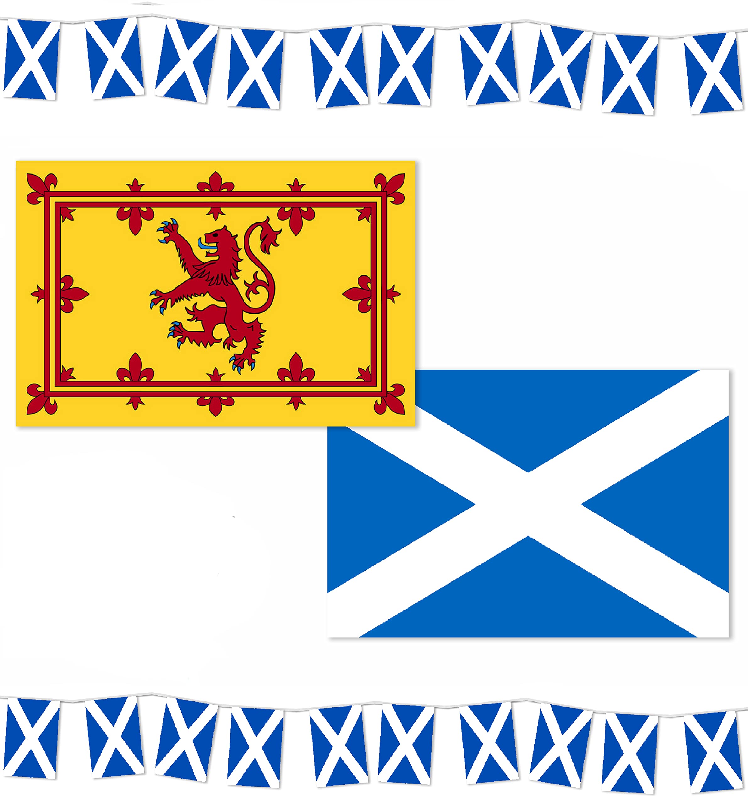 Robelli Scotland Burns Night Celebration Party Decoration (Rampant Lion & Scotland Flags & Bunting)