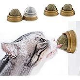 4 Pack Catnip Ball, Natural Catnip Toy Rotatable Playing Edible Balls Cat Toys, Self-Adhensive Wall Mounted 360 Degree Rotata