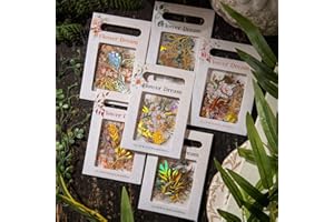 LakoArt 240 Pieces Gold Foil Botanical Stickers with Clear Background, Holographic Flower Eucalyptus Scrapbooking Sticker Floral Decals for Journaling Bullet Journal Planner Card Making DIY Crafts