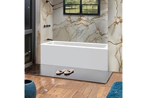 Fine Fixtures Acrylic, Fiberglass Alcove Soaking Bathtub with Integral Apron Front in Glossy White - Left Hand Drain, 72" x 32"
