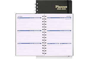 XAOWON Daily Planner 2024-2025, Weekly & Monthly Planner from Jan 2024-June 2025, 18 Month Planner with Tabs, Academic Agenda Planner 2024-2025, 100GSM Thick Paper, A5 Size, Black