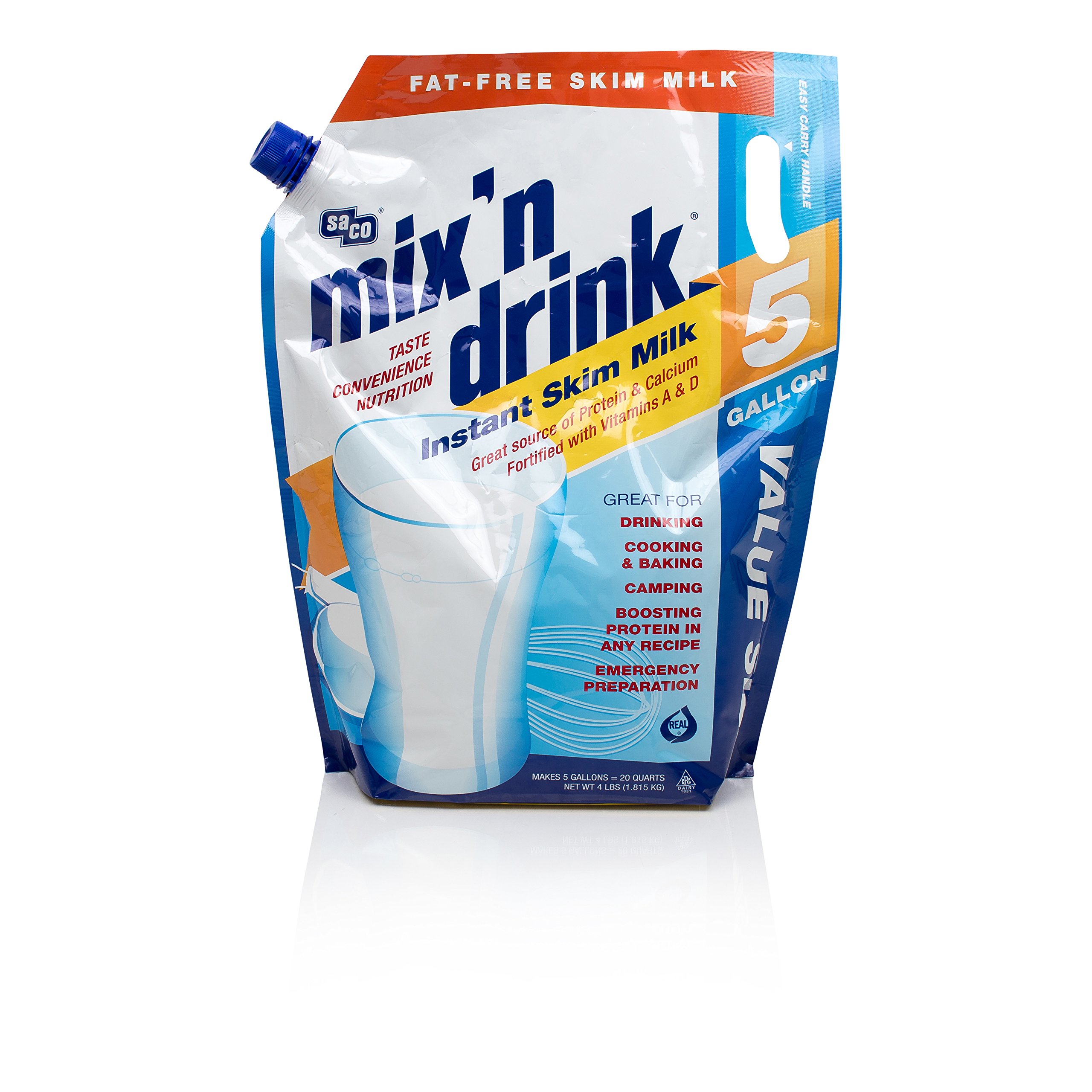SACO Mix 'n Drink Instant Skim Milk, FatFree, GMOFree, GlutenFree
