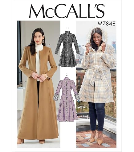 Amazon.com: McCall Pattern McCall's Women's Winter Coat, Sizes 8-16 Sewing  Pattern, 8-10-12-14-16 : Arts, Crafts & Sewing
