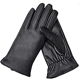 Air Curvey Winter Touch Screen Leather Gloves Womens Driving Glove Warm Lining