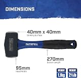Faithfull FAIFG212 Club Hammer 2.5lb 1.1kg Fibreglass Handle Demolition view 2
