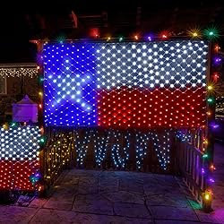 Leisure world LED Texas Flag Net Lights 6.6ft x