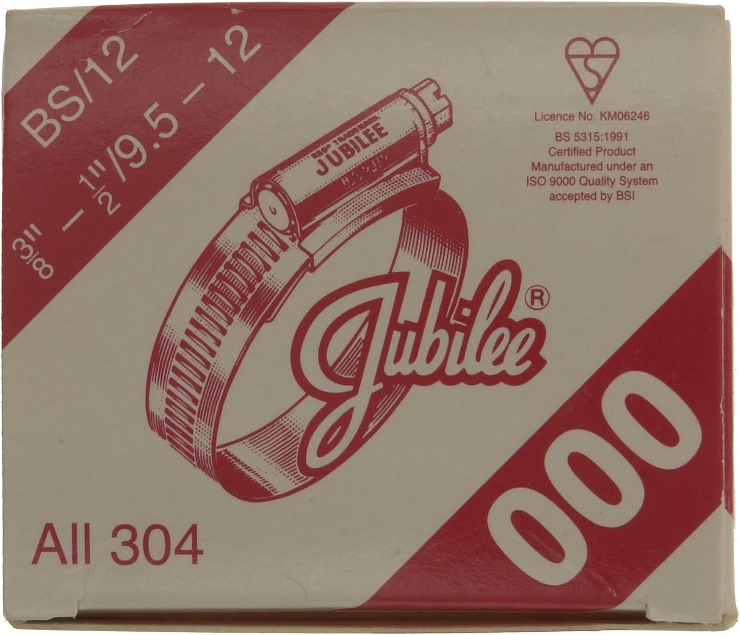 Jubilee 000SS Stainless Steel Hose Clip 000 9.5-12 mm, Silver