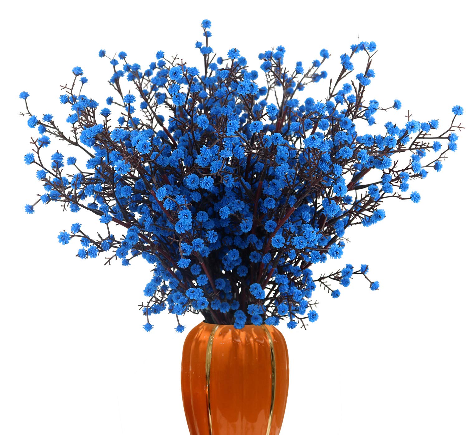 ETERNITY.YJ Artificial Flowers, 4 PCS Babys Breath Artificial Flowers Bulk Artificial Gypsophila Bouquets Real Touch Fake Flowers for Wedding Home Party Office Table Centerpiece Decor (Blue)