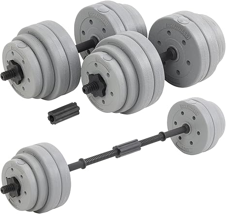 Dtx fitness bilanciere regolabile a bilanciere da 30 kg con manubri bilancieri e pesi - argento B01N76LKBY