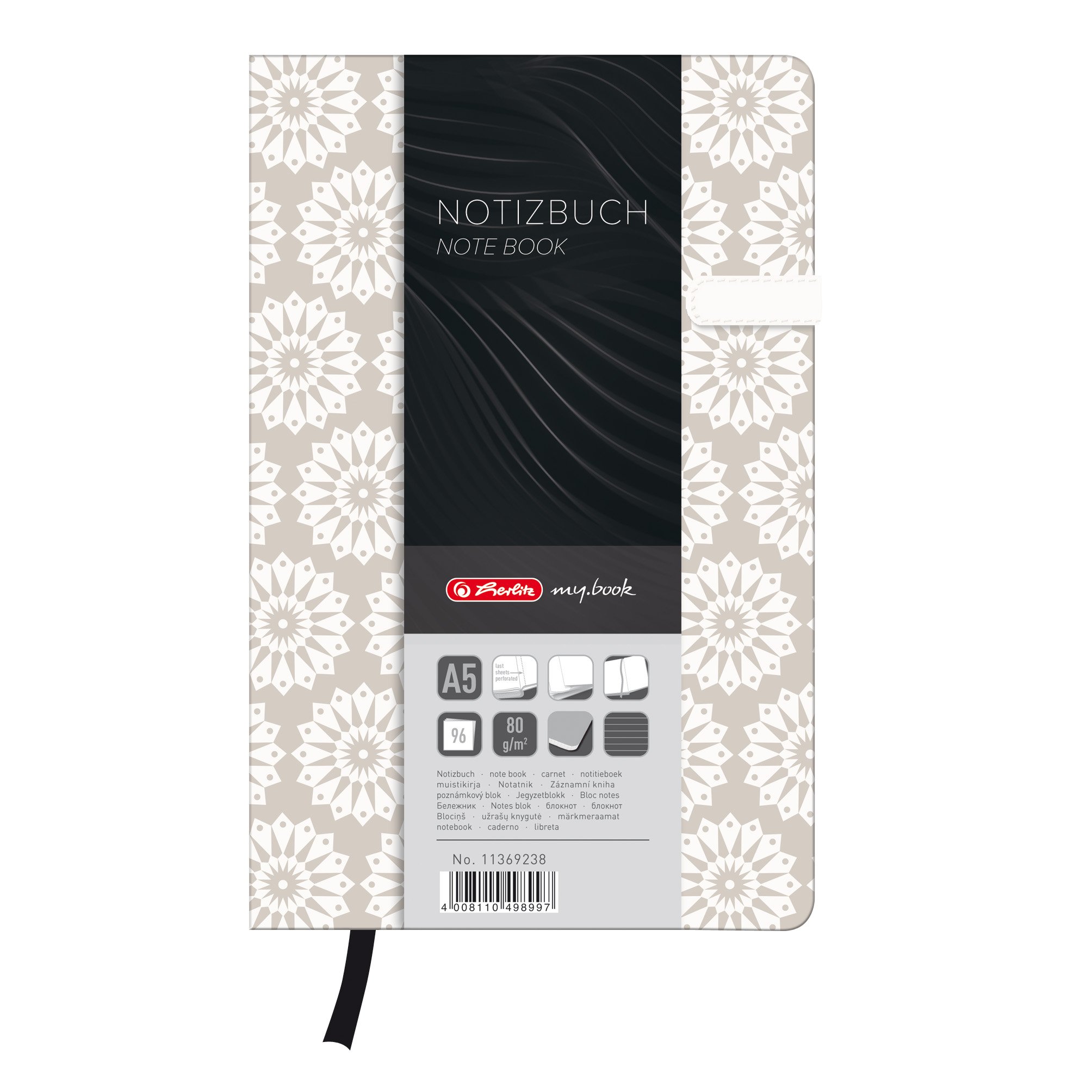 Herlitz A5 My Book Lady Pure Design Hardcover Notebook with Magnetic Closure and Pen Loop