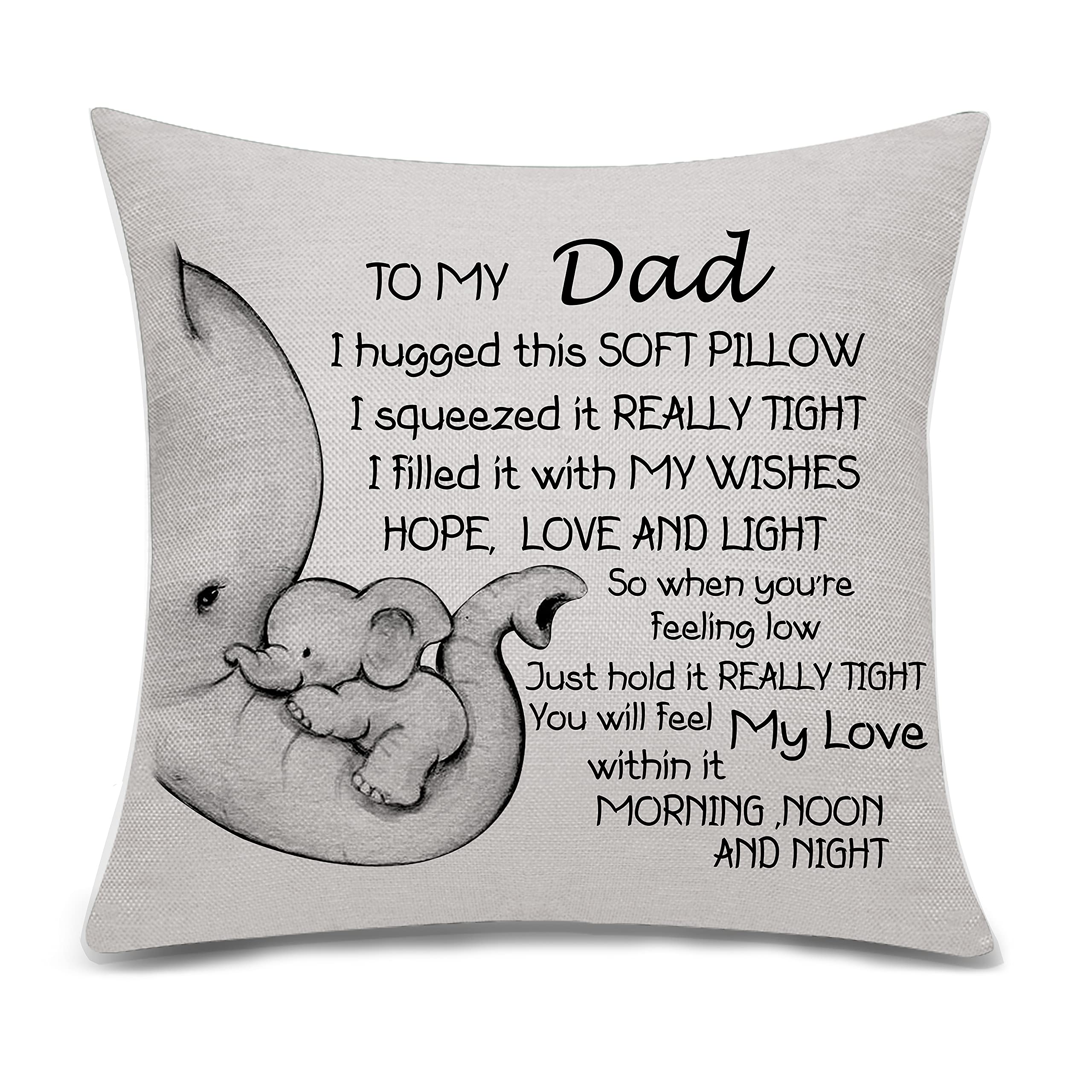Bacmaxom Dad Gifts from Daughter Son Cushion Cover Throw Pillow Cover for Father Daddy Papa Birthday Gifts (dad)