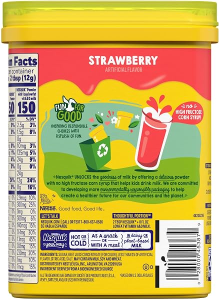 NESQUIK STRAWBERRY POWDER DRINK MIX 9.38OZ