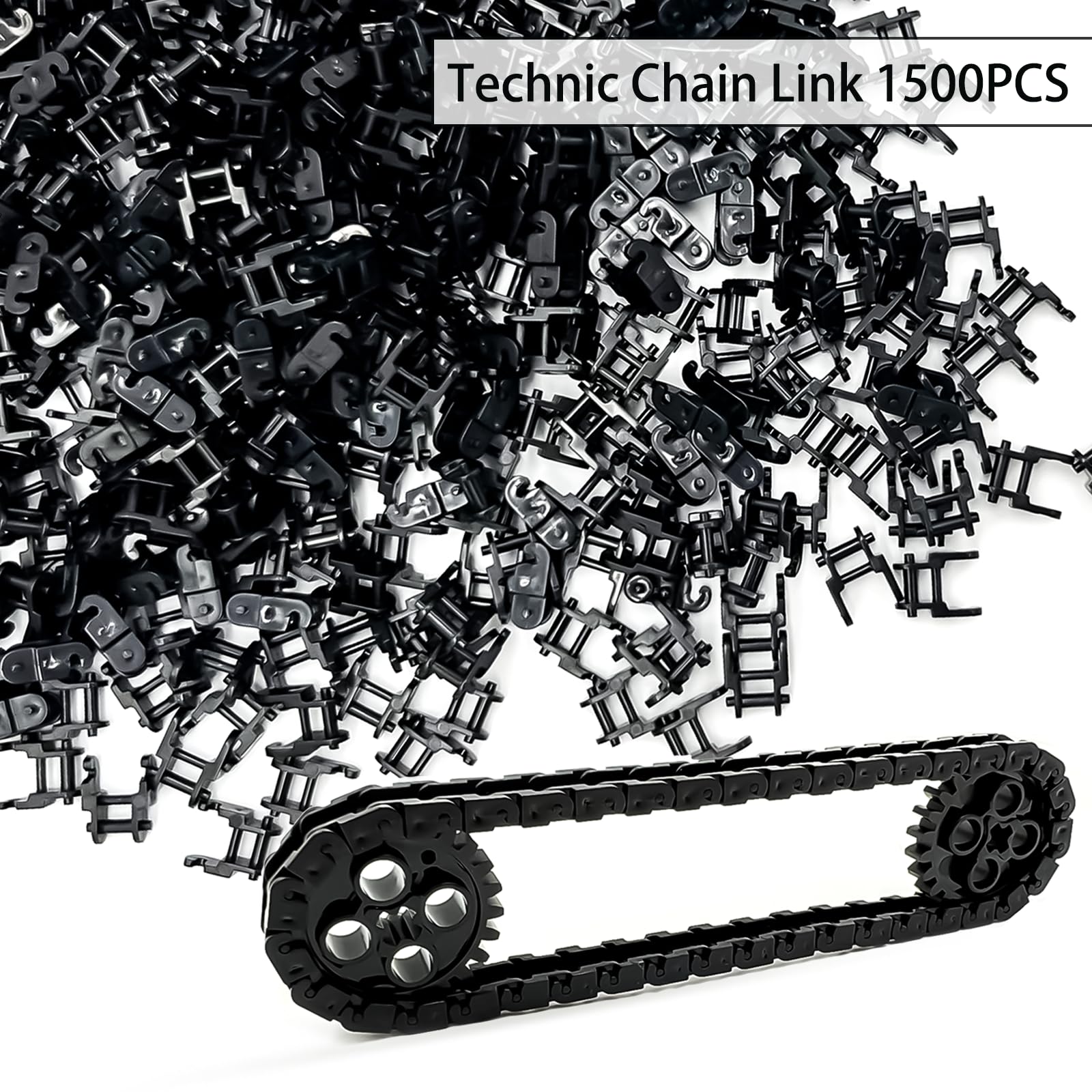 1500PCS Technical Chain Link Tread Compatible with legoes 3711 and Other Brands Build Custom Tracks Vehicles Tank Track