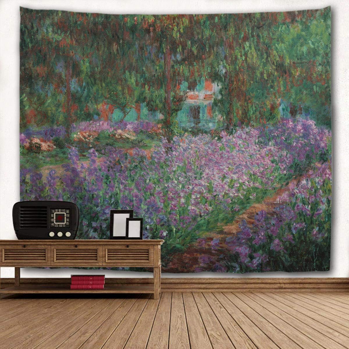 Tapestries - WIHVE Tapestry Monet's Garden Wall Hanging Art Home Decor Polyester Tapestry for Living Room Bedroom Bathroom Kitchen Dorm 80 x 60 Inches