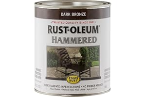 Rust-Oleum 239075 Stops Rust Hammered Finish Paint, Quart, Dark Bronze, 32 Fl Oz (Pack of 1)