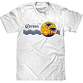 Tee Luv Men's Corona Beer T-Shirt - Retro 80s Beach Palm Tree Shirt