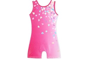 HOZIY Gymnastics Leotards for Girls with Shorts Toddlers Biketards Rainbow Unicorn Dinosaur Mermaid Leopard Flower Galaxy