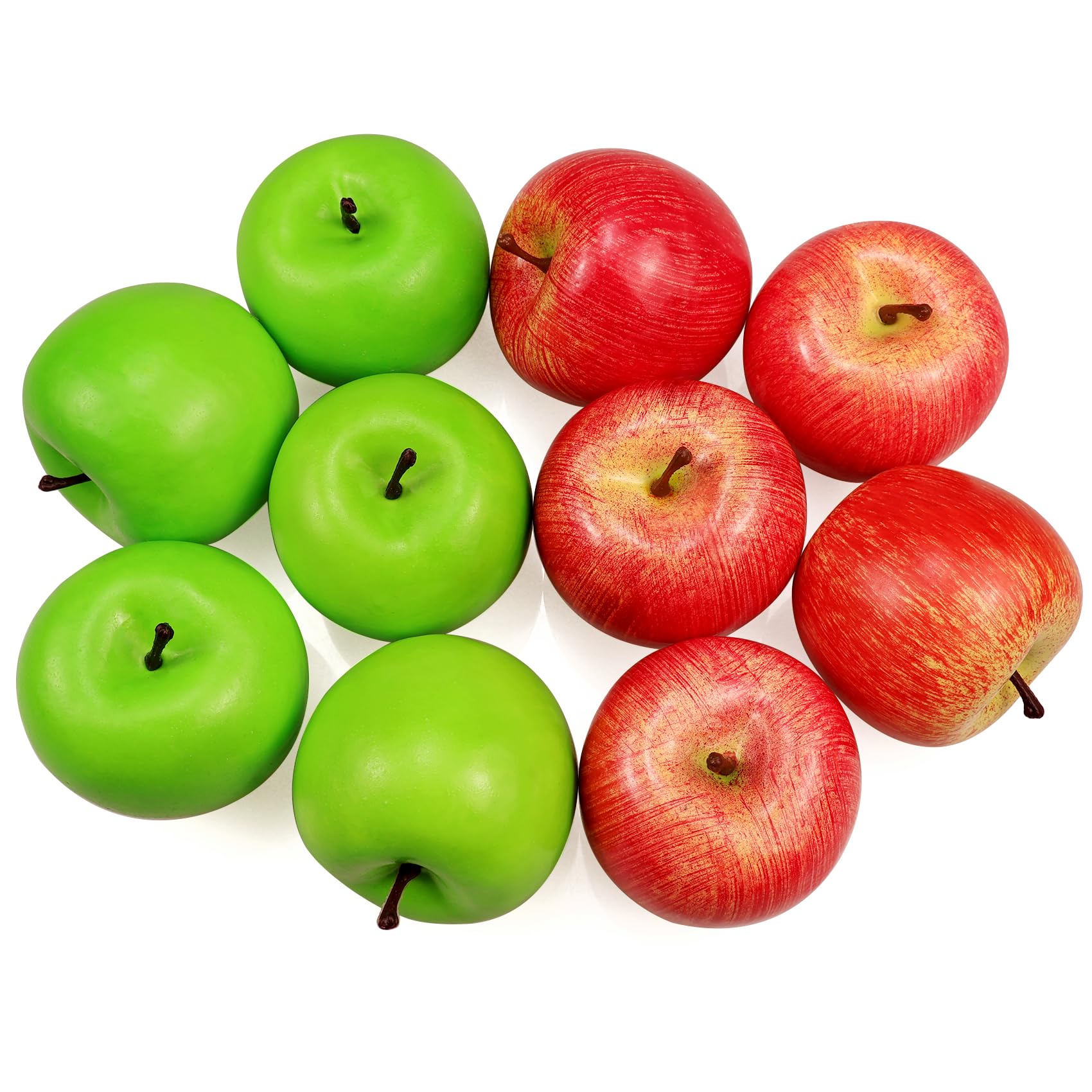 10 Pcs Artificial Apples Fake Frutis Apples, Simulation Apples For Home Decoration Lifelike Normal Size Apples Fake Apples For Kichen Party Chirstmas Decor (5Pcs Red Apple + 5 Pcs Green Apple)