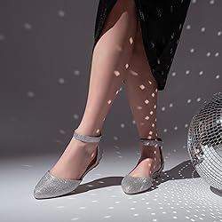 Cusolemore Sliver Flat Shoes for Women with Ankle