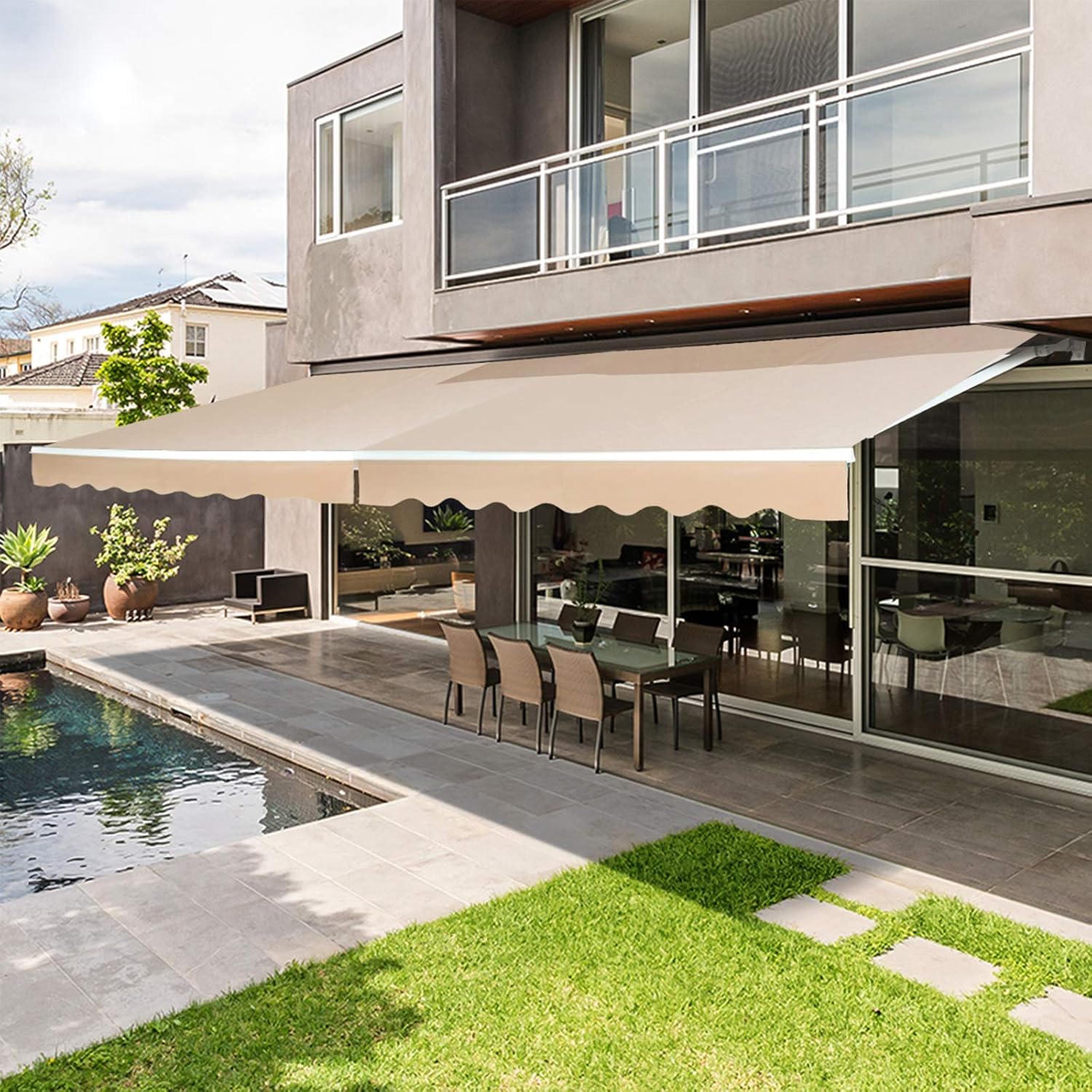 6.5' Patio Awning Retractable Sun Shade 