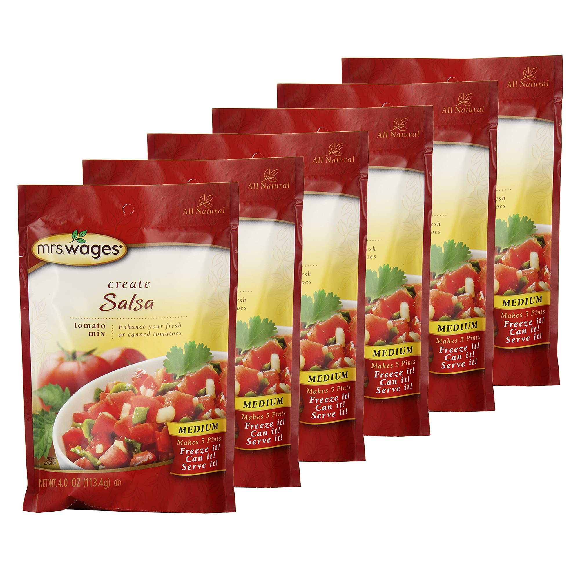 Buy Mrs. Wages Medium Salsa Canning Mix, 4 Oz Packages (Pack of 6
