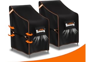 Rimwig Patio Chair Covers 2 Pack, Waterproof Outdoor Furniture Covers, Heavy Duty Wicker Swivel Chair Covers for garden Lawn 28"Wx36"Dx47"H
