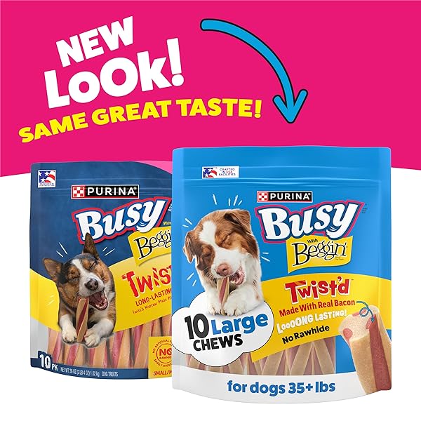 PURINA BUSY WITH BEGGIN’ DOG TREATS, TWIST’D – 10 COUNT (PACK OF 1)