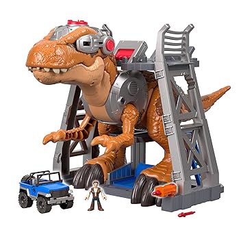 Jurrasic World T Rex Dinosauro Con Maniglia Base Di Attivazione E Occhi Che Cambiano Colore Giocattolo Per Bambini 3 Anni Multicolore Fmx85