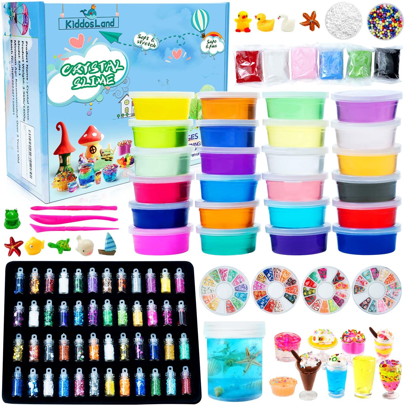 Set de slime DIY, kit de slime pour cristal slime, glitter slime, unicorn slime, pour enfants, fluffy slime, set DIY ONE SIZE Set de slime DIY, kit de slime pour cristal slime, glitter slime, unicorn slime, pour enfants, fluffy slime, set DIY ONE SIZE