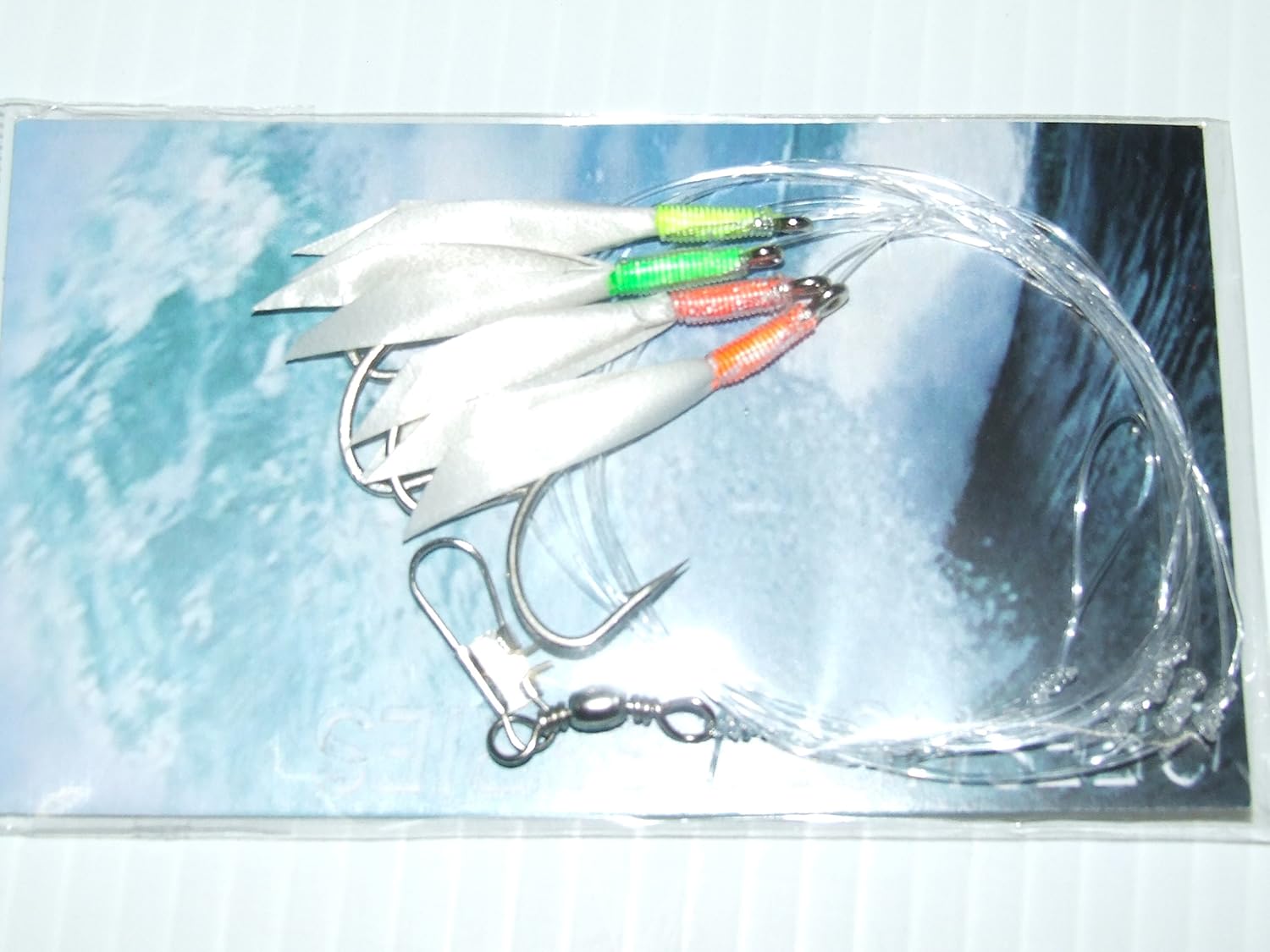 Fishing 5 Hook Reflector Rig 3 packs mackerel/bass/pollock/boat/pier