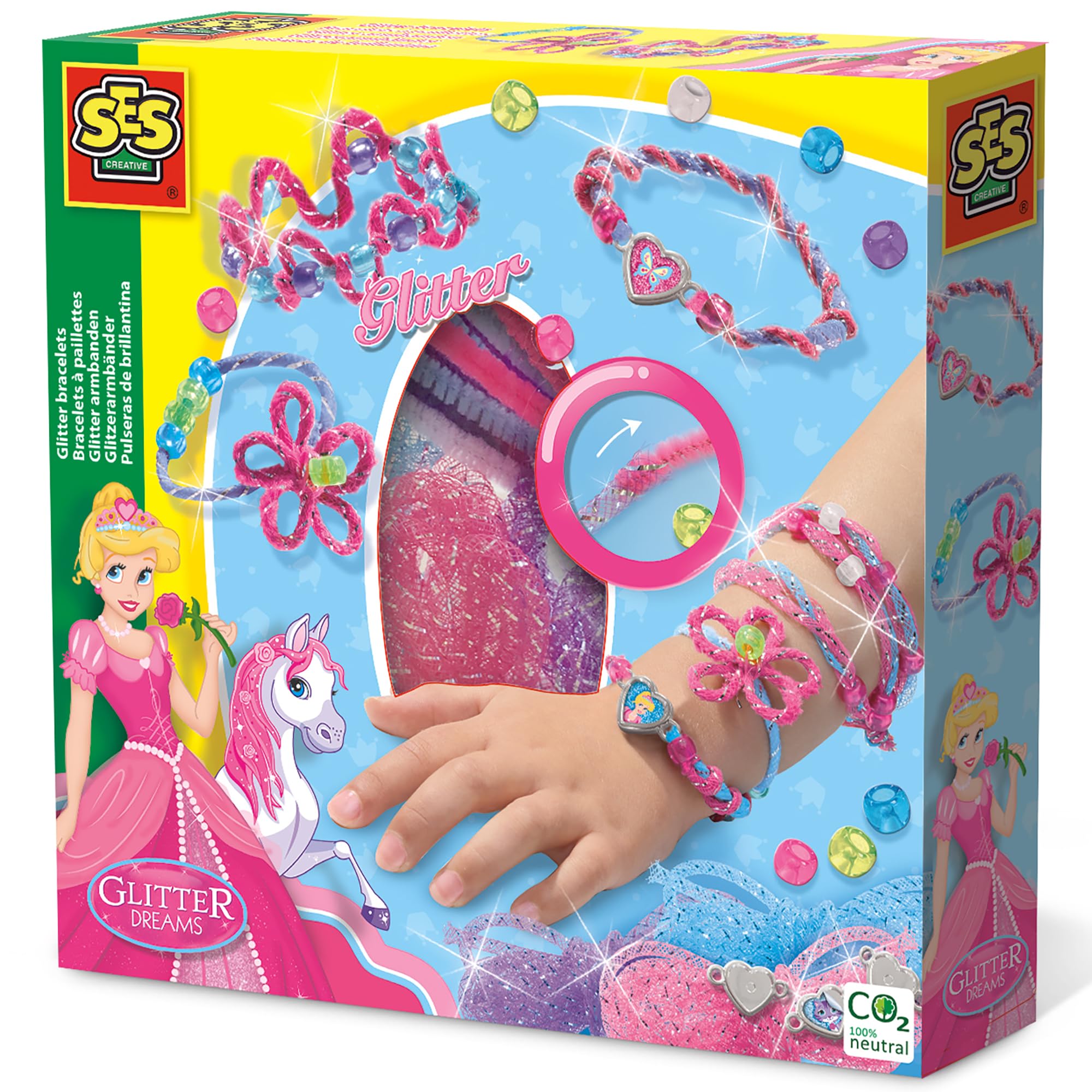 SES Creative 14128 Dreams-Glitter Bracelets, Mixed