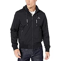 Armani Exchange A|X Drawstring Cicle Logo Zip-up Nylon Jacket, L