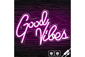 Ethereal Lomoer Good Vibes Neon Sign, Neon Signs for Wall Decor, Pink Neon Lights for Bedroom, led neon signs for Room & Part