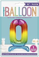 Unique Rainbow Standing Number 0 Foil Balloon 30" Packaged Brand Unique view 2