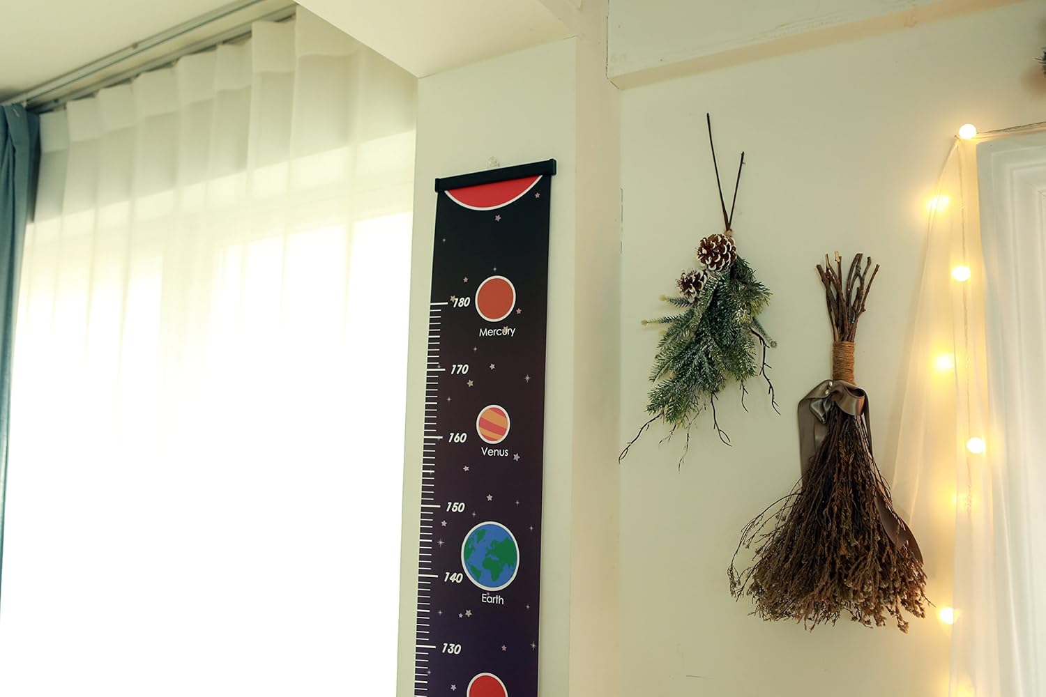 B07b48f1gb For Chaeum子供の高さの成長チャートメジャールーラーwall Hanging Decor Galaxyスタイル Kids ウォールステッカー 日本最大の