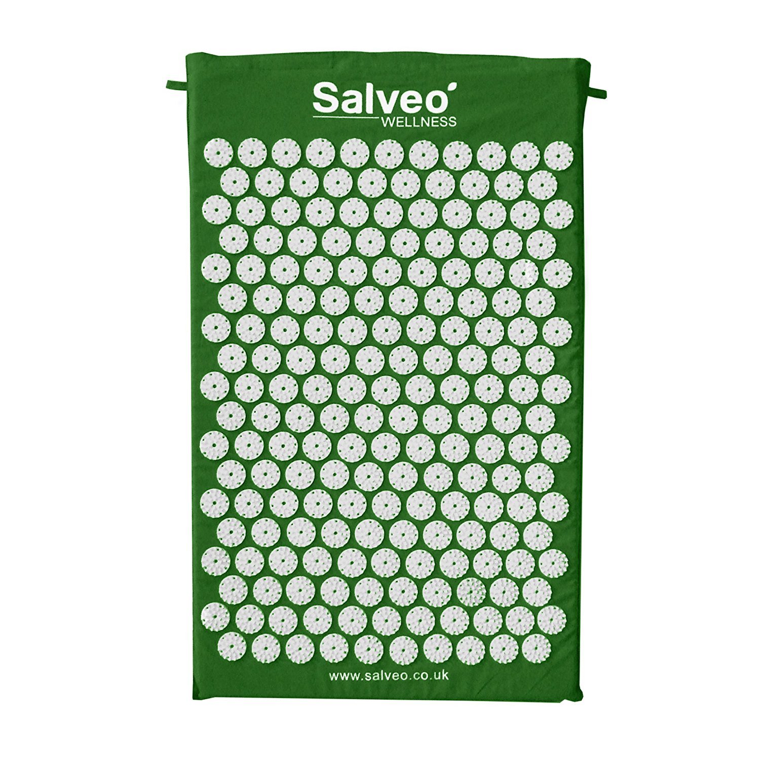 Salveo Acupressure Mat (Green) Massage Acupuncture Spikey Nail Spike Shakti Mat UK Shiatsu Back Pain Meditation Wellbeing Stress Relief Relaxation Pressure Point Sleep Aids For Adults