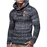 Leif Nelson Men’s Knitted Pullover | Long-sleeved slim fit hoodie | Basic winter hoodie-sweater for Men