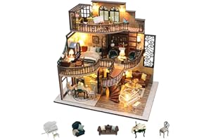 Flever DIY Miniature House Kit, Tiny Home Kit with LED Light, Mini House Build Craft Kits for Adults and Teens, Home Decor Creative Gift for Family/Friends (Dream Building Pavilion)