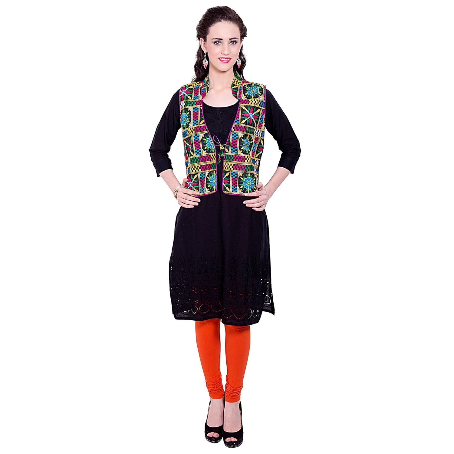 vastraa fusion women's cotton ethnic waistcoat