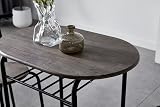 mcc direct Dining Table and Chairs Set Barley Grey Metal Wood Effect view 3