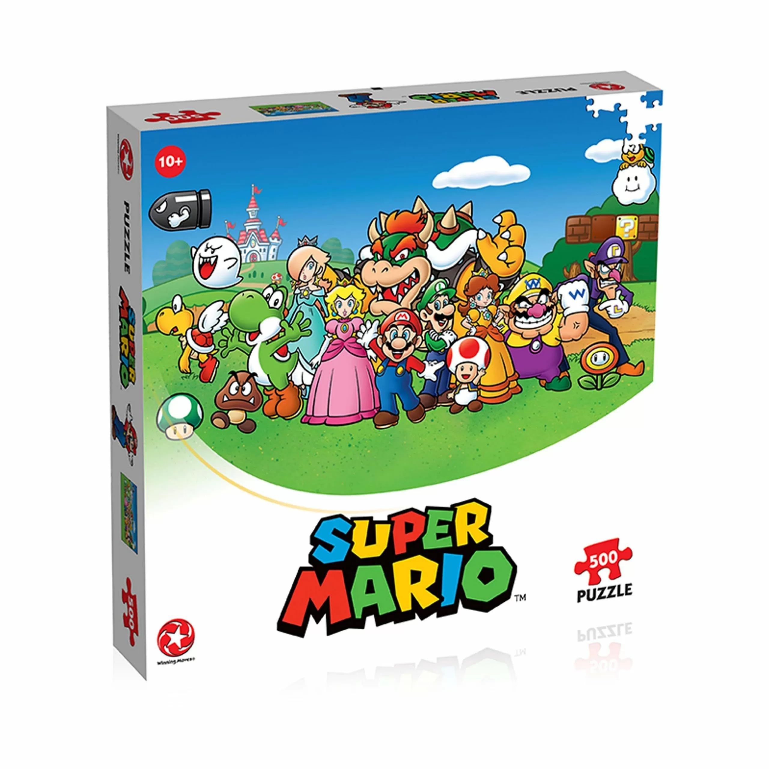 Winning Moves - Brothers Board Game French Version, 500 Piece Super Mario and Friends Jigsaw Puzzle