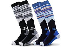 RIOROO Ski Socks Merino Wool,2/3 Pairs Pack Skiing and Snowboarding Socks For Men Women Youth,Winter Knee High Thermal Socks