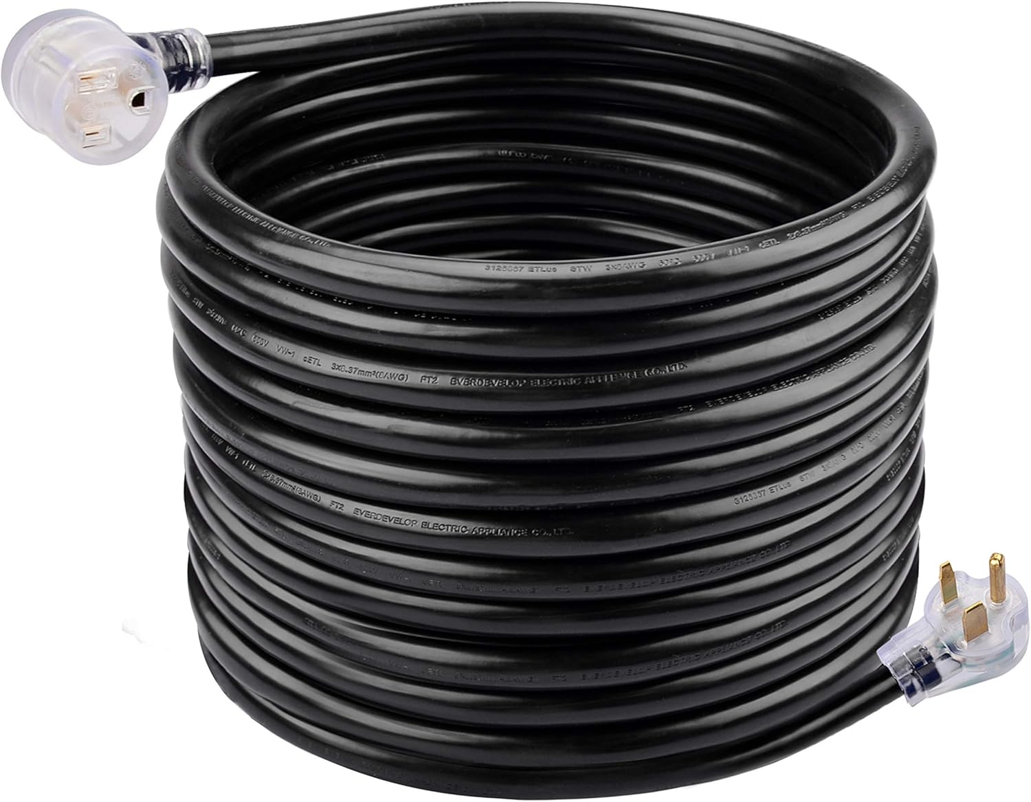 RVGUARD 250V 40 Feet Welder Extension Cord, Heavy Duty 8 AWG NEMA 6-50 STW Welding Cord with Power Indicator End, ETL Listed - - 