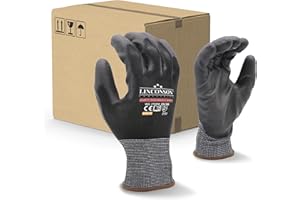 LINCONSON Ultimate Grip Construction & Mechanic Thin Work Gloves with PU Palm Coating